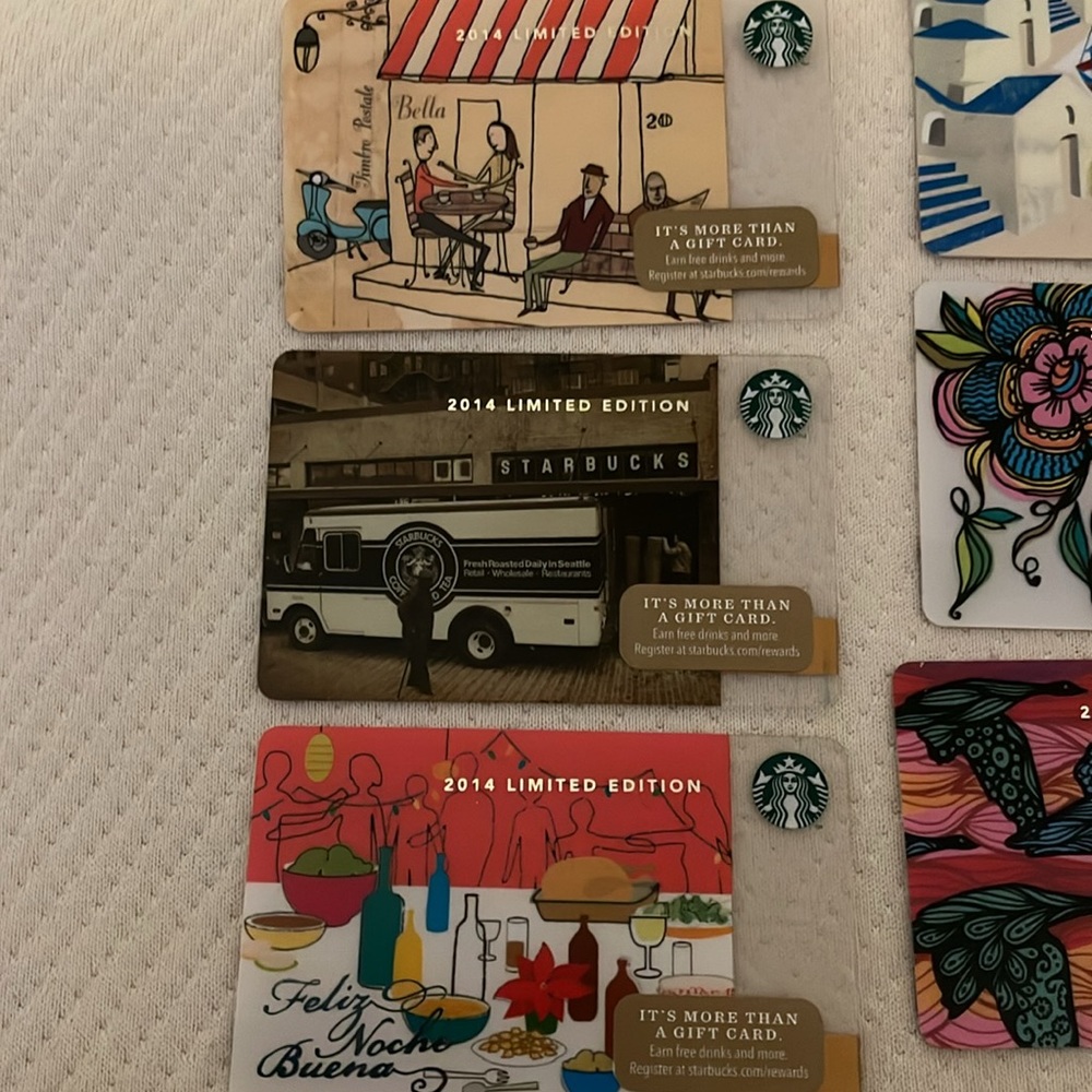 Starbucks 2014 Limited Edition gift cards unused mint condition 8 cards included - Picture 2 of 5